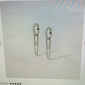 Silver Chain Huggie Earrings